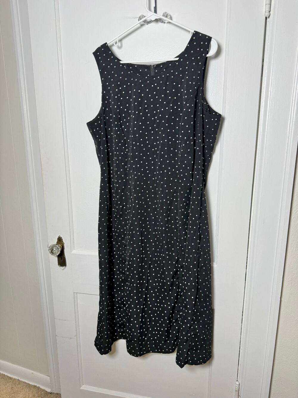 Vintage Studio I Dress 18W Black White Polka Dot Fit Flare Midi Retro Plus Size